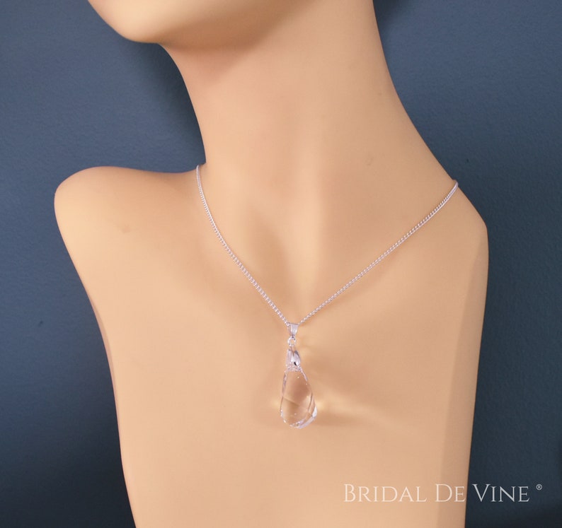 Bridal Backdrop Necklace Lariat Made with Quality Austrian Crystals, Wedding Jewellery, Back Jewellery image 8