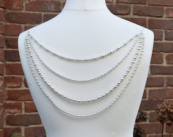 Bridal Pearl Back Necklace, Back Jewellery, Backdrop Pearl Low Back Jewellery,
