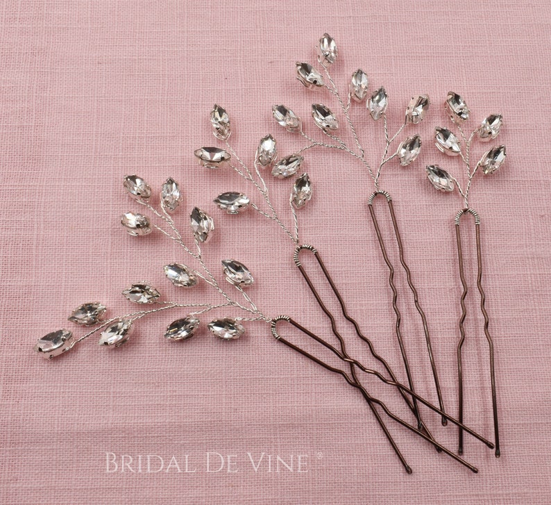 Pretty Sparkly Bridal Hair Pins Diamante Hair Pin Spray Etsy UK