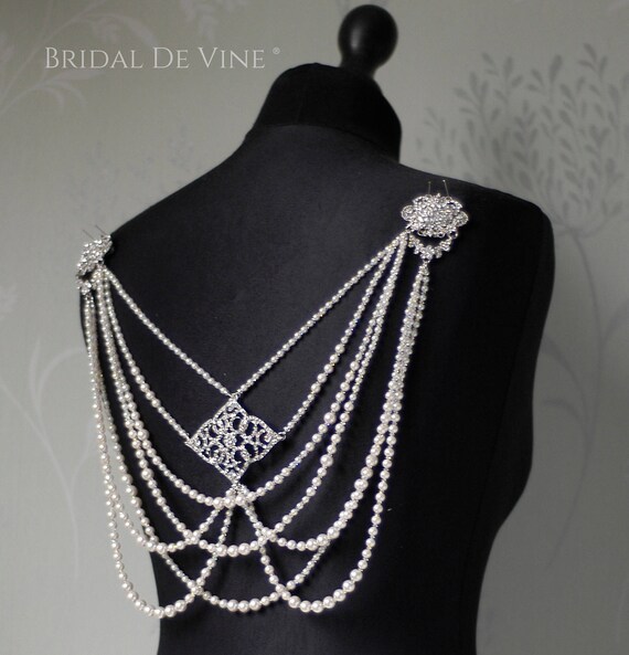 Bridal Back Drape Back Necklace Backdrop Jewellery Draping Etsy