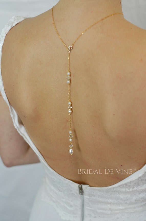 Backless Dress Bridal Jewelry Backdrop Necklace Atentuyi Pearl Back Chain  Necklace Pearl Backdrop Necklace Silver Body
