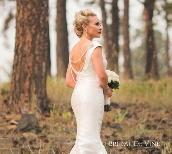 Bridal Backdrop Long Draping Necklace Vintage Gatsby Inspired Etsy