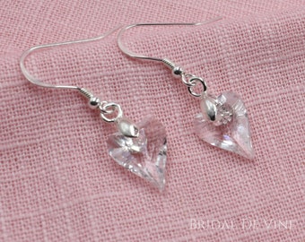 Bridal Dangle Crystal Earrings made with Wild Heart with Sterling Silver Hooks made with CRYSTALLIZED™ - Swarovski Elements