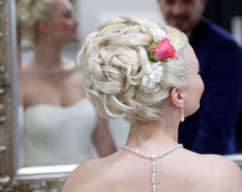 Bridal Back Necklace, Backdrop Necklace, Vintage Inspired, Lariat Necklace - Crystals,  Pearls & Diamante