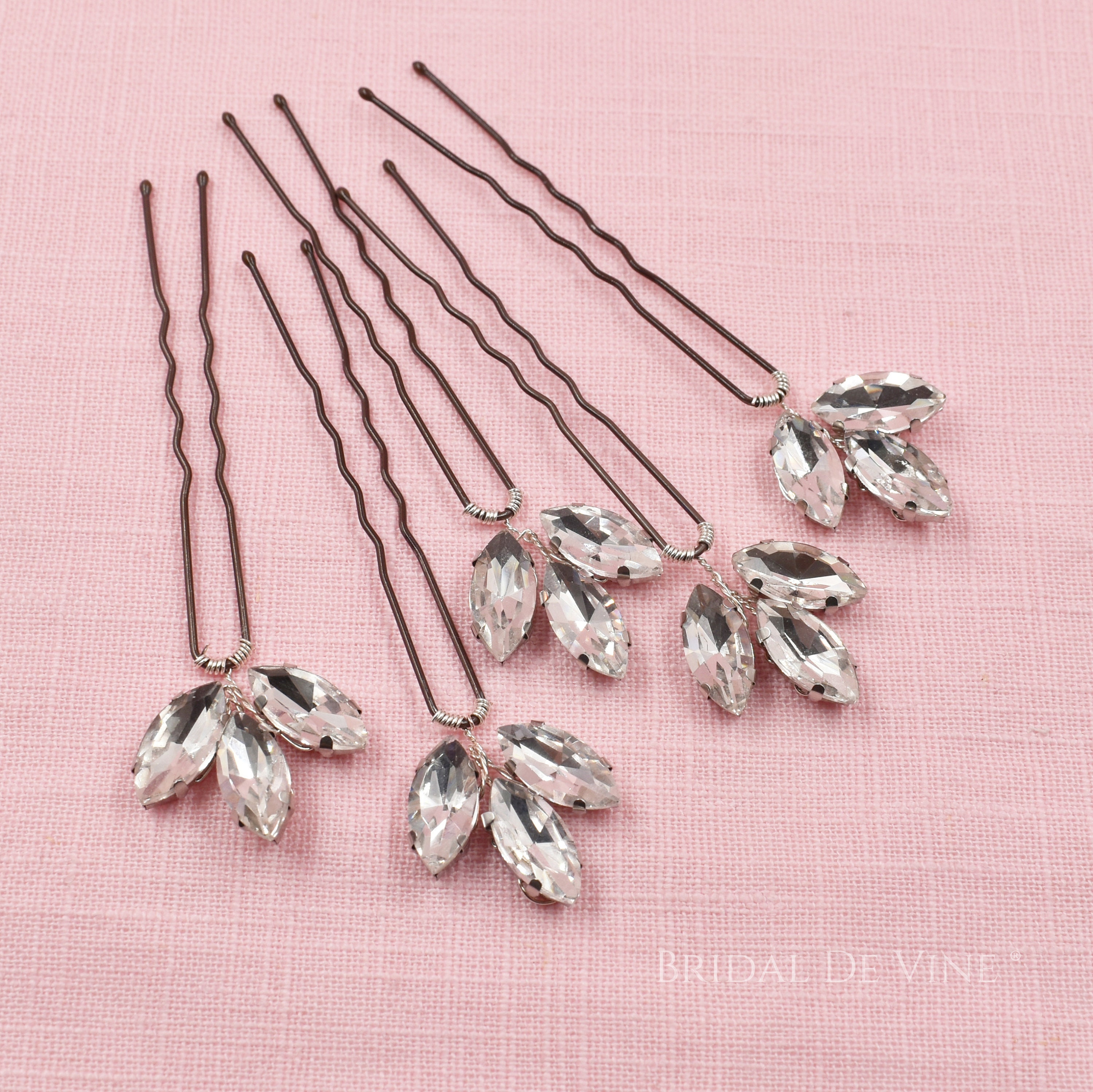 Silver Diamante Bridal Hair Pin Wedding Hair Pin Crystal Etsy UK