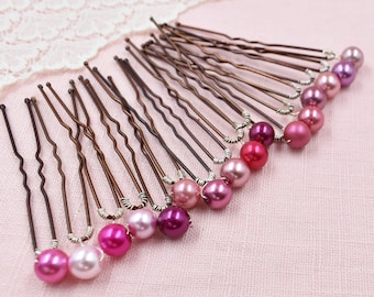 Pink Pearl Bridal Hair Pin: Wedding, Prom, Dance