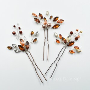 Autumn Fall Copper, Terracotta, Rust Hair Pin, Bridesmaids Accessories, Wedding, Burnt Orange Accessories