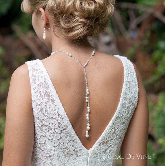 Bridal Backdrop Necklace, Back Jewellery, Wedding Jewellery, Backless Dress Pearls & Diamante - Etsy Bridal Backdrop Necklace, Back Jewellery, Wedding Jewellery, Backless Dress Pearls & Diamante - Etsy