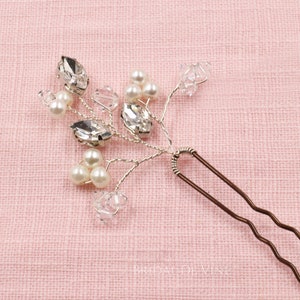 Bridal Rhinestone Pearl Spray Hair Pin, Wedding Hair Accessories, Bridesmaids afbeelding 1