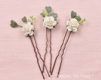 Dainty Flower Hair Pins, Mulberry Roses, Colour Choice,  Bridesmaids Hair Pins, Wedding Hair Piece, Bridesmaids Hair Accessories