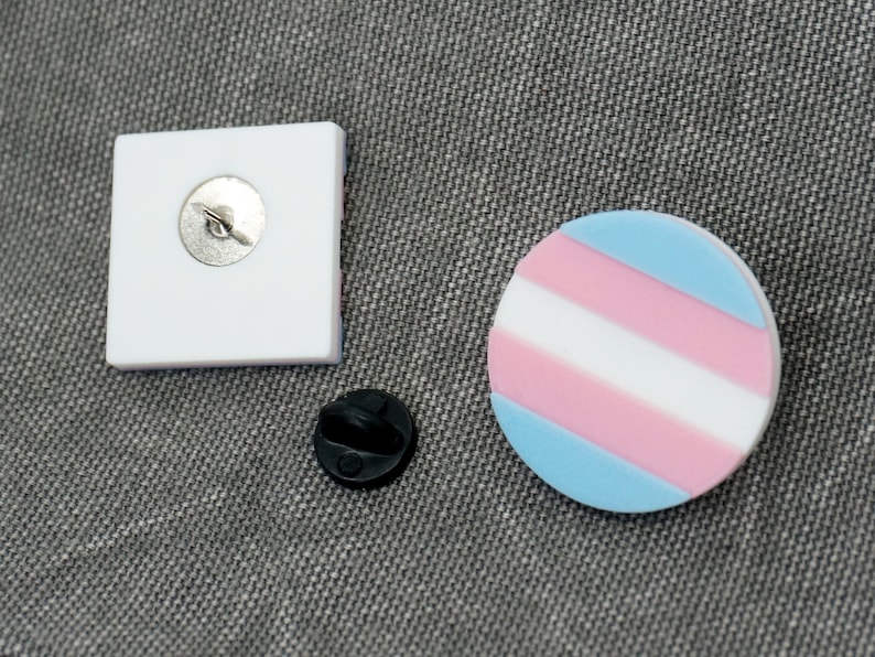 Trans Pride Pins 3D printed LGBTQ Transgender Circle image 5