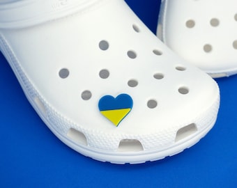 Stand With Ukraine Heart Foam Shoe Charm - 3d printed - Support Ukraine Flag