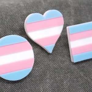 Trans Pride Pins 3D printed LGBTQ Transgender Circle image 1