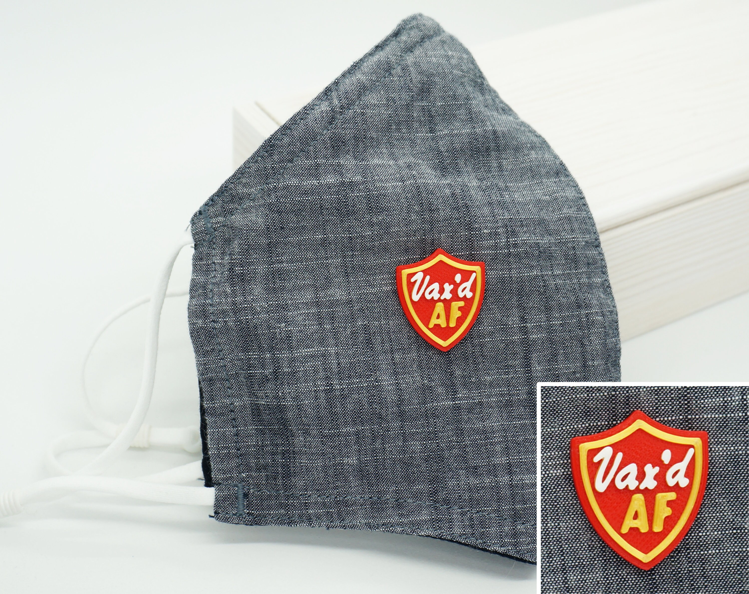 Vaccinated AF Magnetic Mask Charm Accessory - 3D Printed - vaxxed vax…