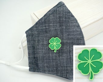 Shamrock Magnetic Mask Charm Accessory - 3D printed - 4 Leaf Clover, St. Patrick's Day, Spring, Lucky