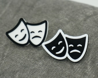 Theater Comedy/Tragedy Pin - 3D Printed Drama Theatre Actor