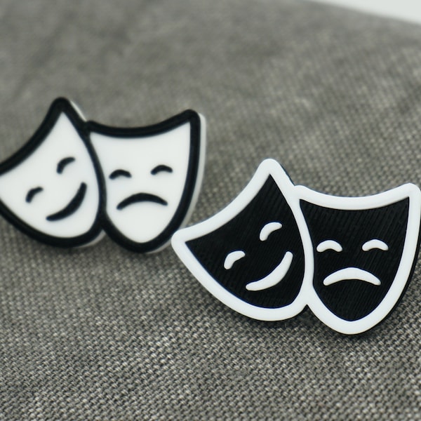 Theater Comedy/Tragedy Pin - 3D Printed Drama Theatre Actor