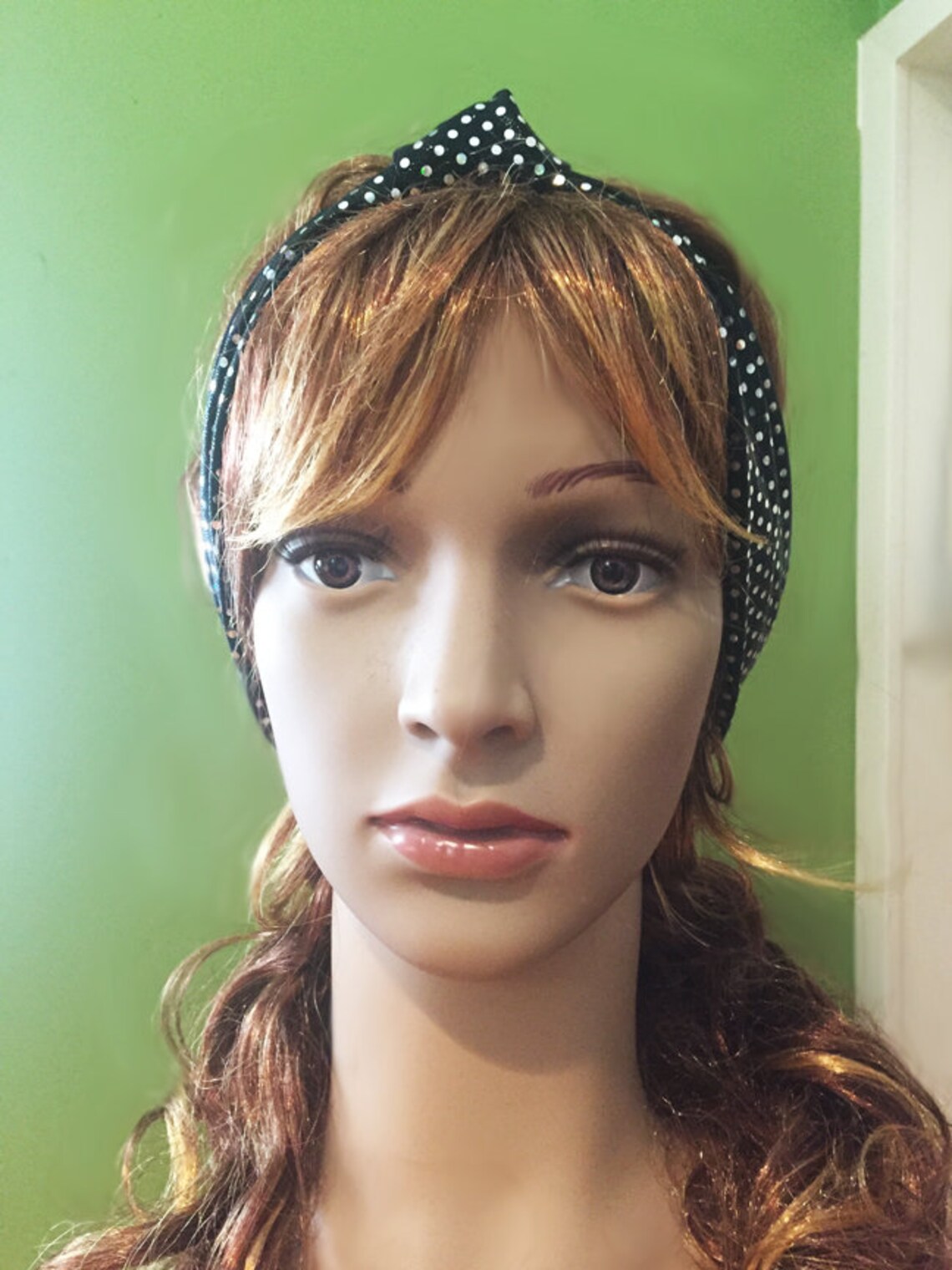 Retro Headband Black Headband Disco Headband Polka Dot Etsy