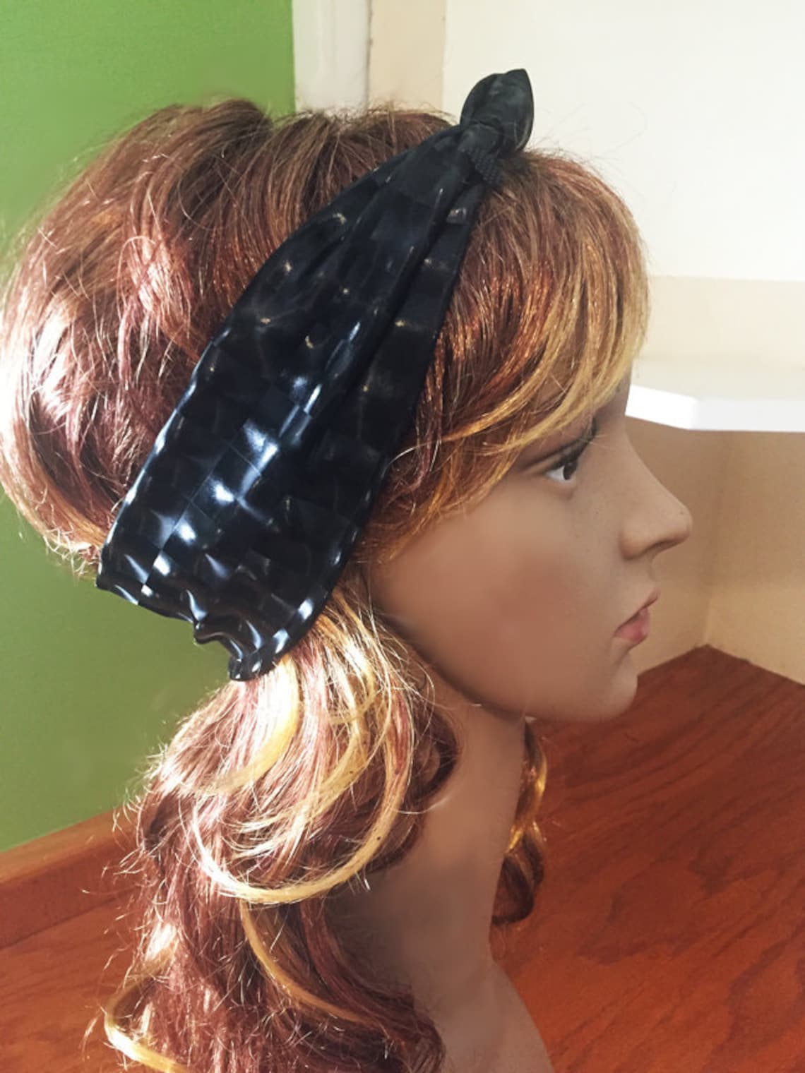 Retro Headband Disco Headband Holographic Headband Front Knot Etsy