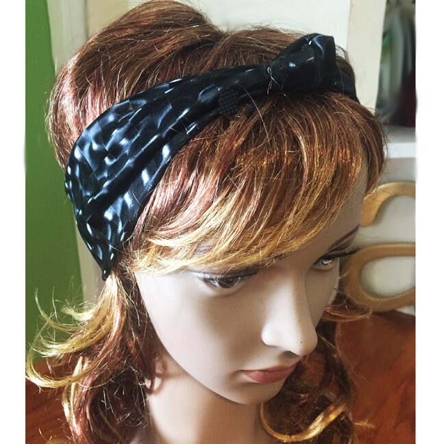 Retro Headband Disco Headband Holographic Headband Front Knot Etsy