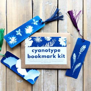 Kit de marque-pages cyanotype DIY : cadeau d'impression soleil pour les lecteurs