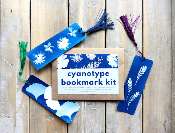 DIY Cyanotype Bookmark Kit: Sun Print Gift for Readers