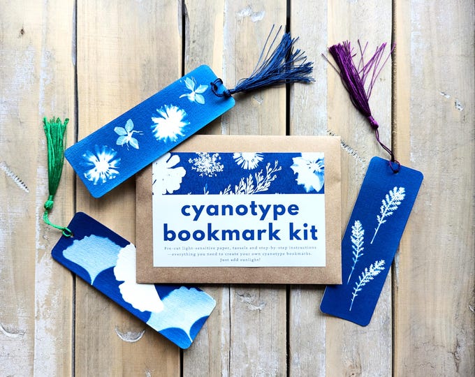 DIY Cyanotype Bookmark Kit: Sun Print Gift for Readers