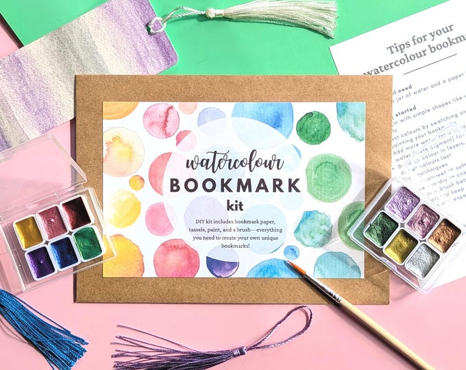 DIY Watercolor Bookmark Kit: Make Your Own Hand-Painted Bookmarks with Tassels, Paint & Brush