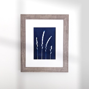 Impression cyanotype, art mural botanique, impression soleil bleu faite main sur papier aquarelle, cadeau pour amoureux de la nature