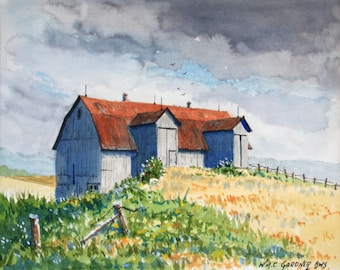 This Old Barn watercolor print signed 8" x 10"