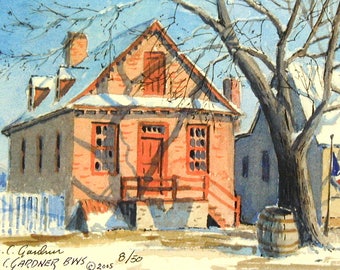 Williamsburg Building Signed & numbered watercolor print 5" x 7"