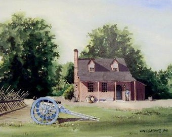 Watercolor Williamsburg Va. Guard House - Limited Ed. Print -  11" x 14" ( mats up to 16" x 20" )