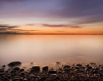 8x10 landscape photography print of ocean beach sunrise sunset.