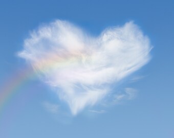 Rainbow heart cloud: love card - 5x7" frameable