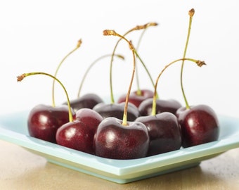 Dish of Cherries: 8x10 food still life photography