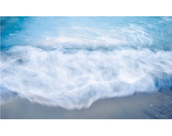 Ocean's Kiss: beach wave greeting card - 5x7" frameable