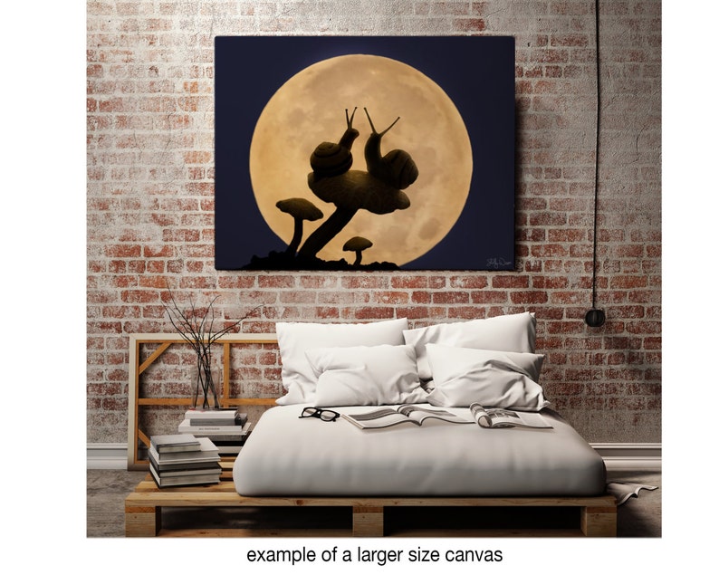 8x10 Photography art of Snail couple in moonlight. Cute anniversary gift for her. image 2