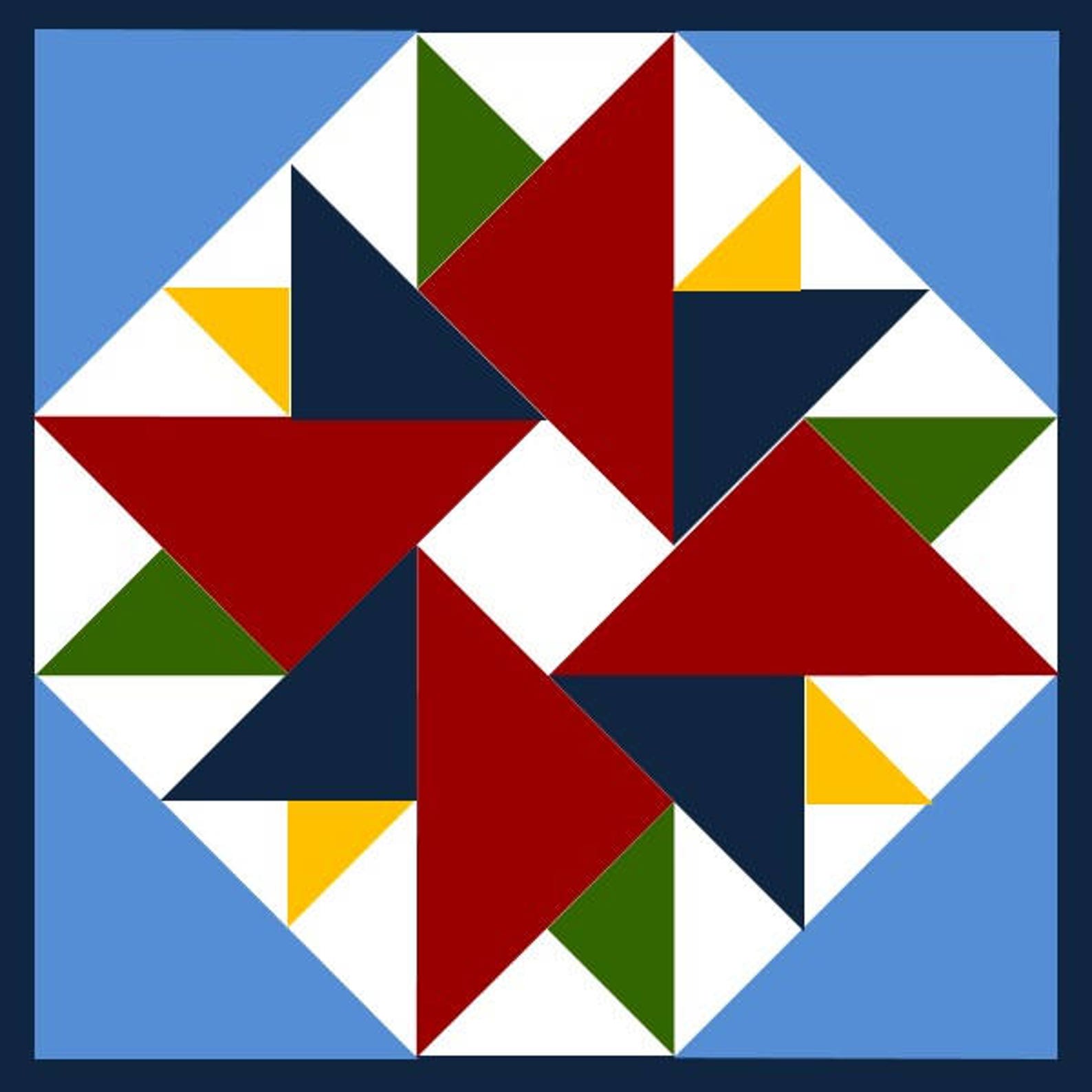 Double Aster Barn Quilt Etsy