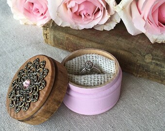 Ring Box Engagement Proposal  Marriage Wedding Rustic Wood