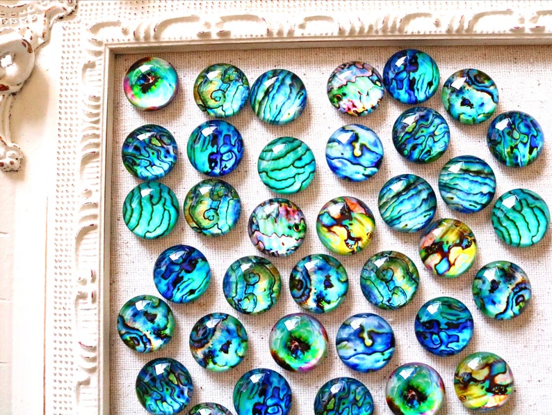 Fridge Magnets Blue Turquoise Magnets Abalone Shell Magnets Refrigerator Bulletin Board 20mm image 3