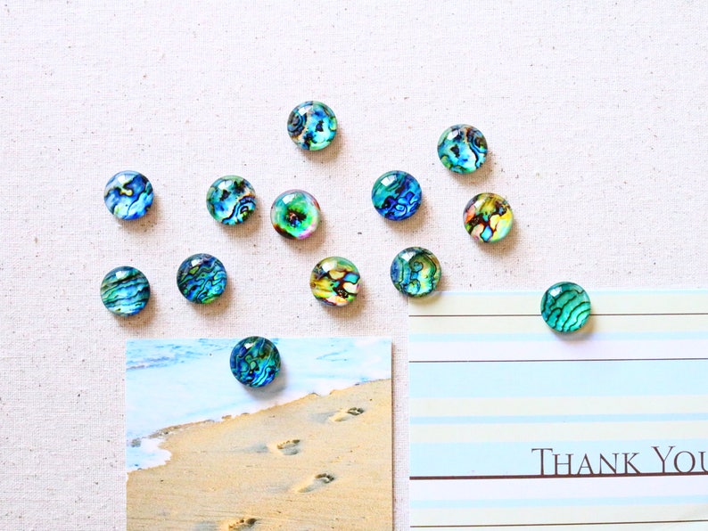 Fridge Magnets Blue Turquoise Magnets Abalone Shell Magnets Refrigerator Bulletin Board 20mm image 8