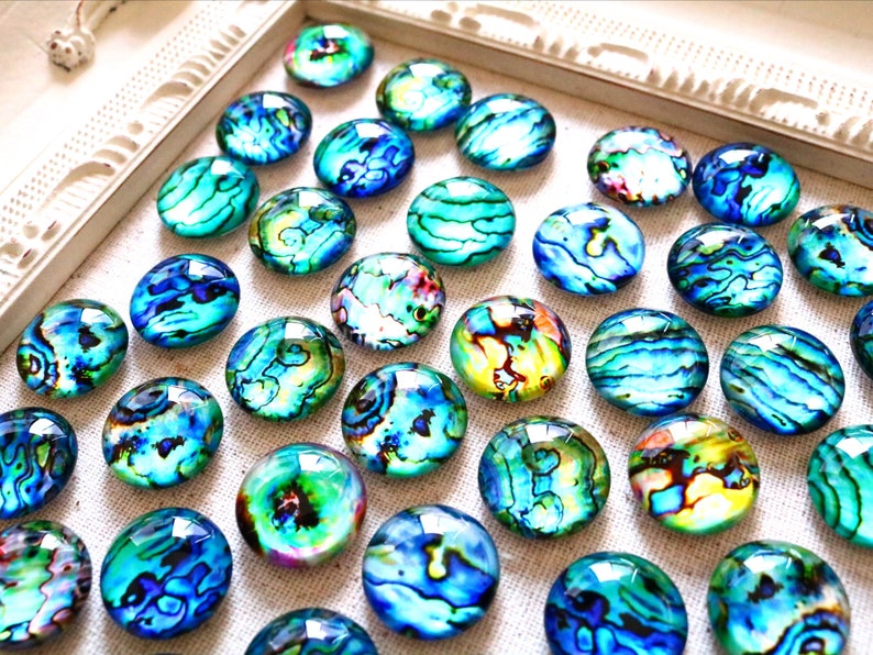 Fridge Magnets Blue Turquoise Magnets Abalone Shell Magnets Refrigerator Bulletin Board 20mm image 6