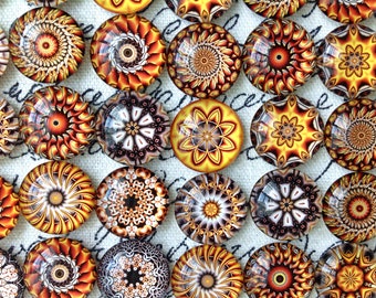 Glass Magnets - Vintage Magnets - Fridge Magnets - Ornate Magnets