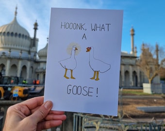 Funny Valentine's goose cards A5