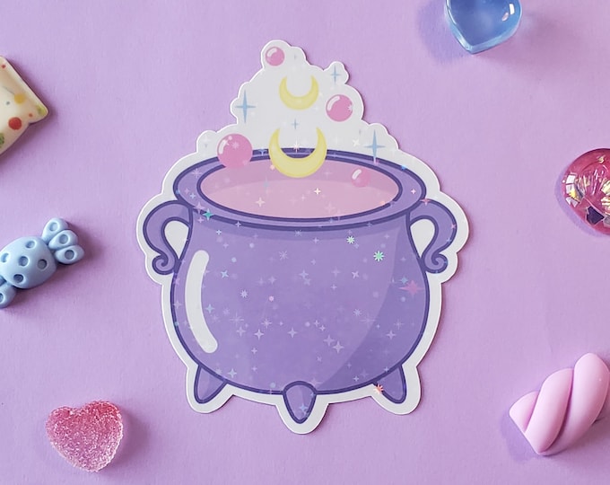 Cute Witchy Pastel Cauldron Sticker