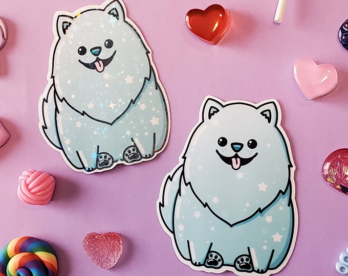 Blue Pomeranian Sticker
