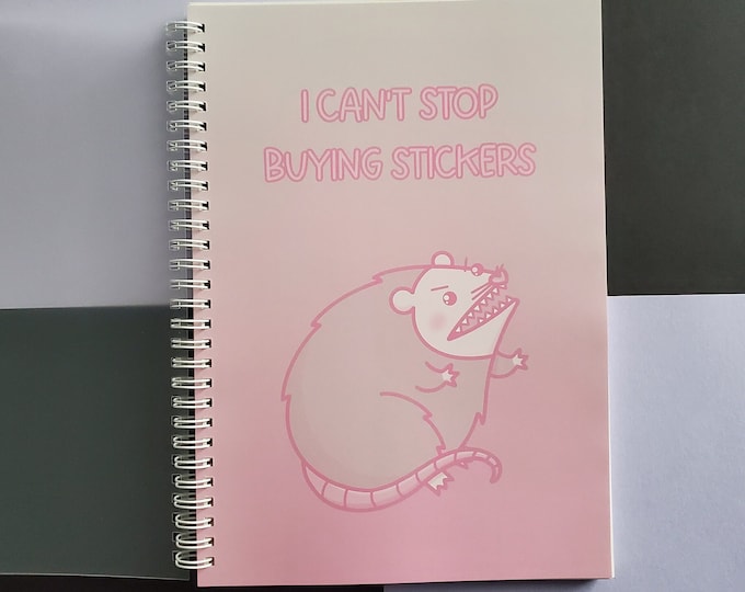 XL Sticker Book | Screaming Possum Sticker Collection LARGE Notebook | Reusable Sticker Pages | Sticker Storage