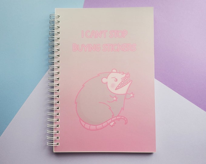 Sticker Book | Screaming Possum Sticker Collection Notebook | Reusable Sticker Pages | Sticker Storage