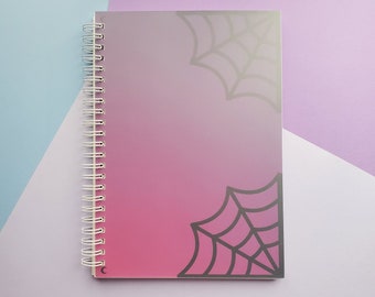 Sticker Book | Spooky Spiderwebs Sticker Collection Notebook | Reusable Sticker Pages | Sticker Storage