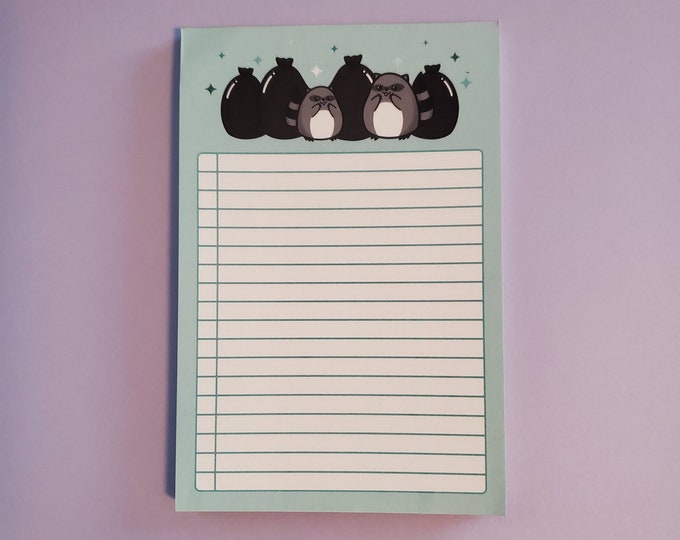 Raccoon Garbage Notepad | Cute Raccoon Trash To Do List